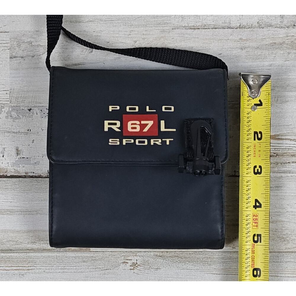 VTG RALPH LAUREN POLO SPORT Mini Crossbody Bag Black w/R67L On Flap 90s-Y2K - Picture 8 of 11